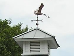 Bird weathervane on aluminum cupola - view 1