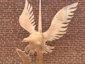 Custom copper weathervane - bald eagle catching a salmon - view 1