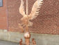 Custom copper weathervane - bald eagle catching a salmon - view 2