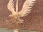 Custom copper weathervane - bald eagle catching a salmon - view 4