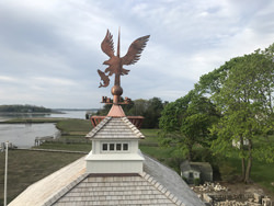 Custom copper weathervane - bald eagle catching a salmon