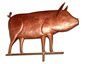 Copper piglet weathervane - view 1