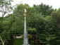 Copper squash player weathervane steeple installation - view 1