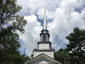 Copper squash player weathervane steeple installation - view 6