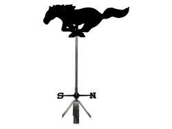 Mustang horse weathervane in stainless steel powder coated black